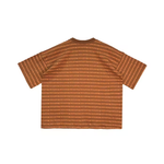 Chrome Hearts Brown Script Logo Stripe Short Sleeve Tee Yellow