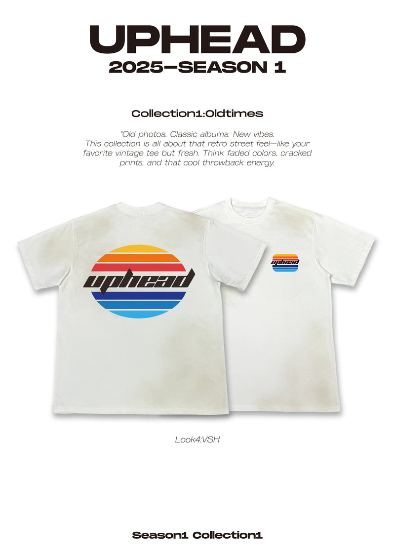 UPHEAD STRIPED COLORFUL LOGO TEE