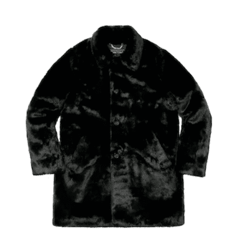 Supreme Hysteric Glamour Fuck You Faux Fur Coat Black