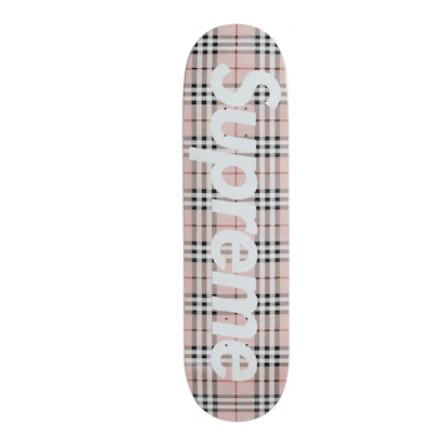 Supreme Burberry Skateboard Deck Pink