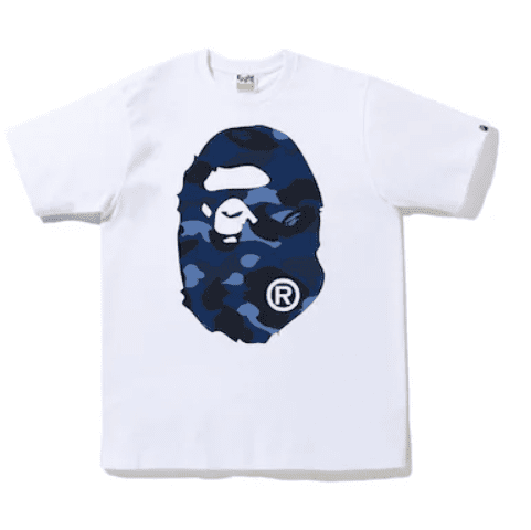 BAPE White Camo Big Ape Head T-Shirt Blue