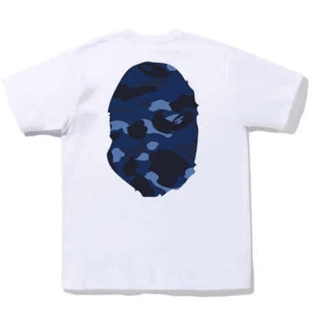 BAPE White Camo Big Ape Head T-Shirt Blue
