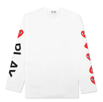 Comme des Garcons Play Women's Red Multi Heart L/S T-shirt White