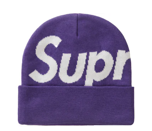 Supreme Big Logo Beanie (FW22) Purple