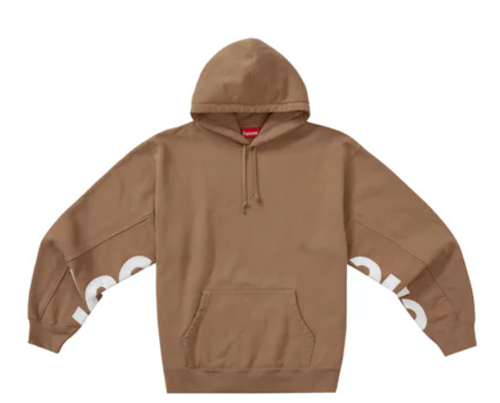 Supreme Cropped Panels Hooded Sweatshirt Light Brown