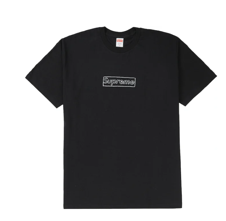 Supreme KAWS Chalk Logo Tee Black