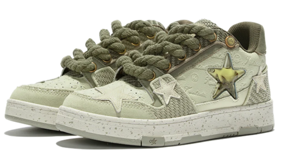 kaalixto Retro Star Sneakers-West Lake Longjing Tea