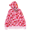 BAPE ABC Camo Shark PONR Full Zip Hoodie Pink