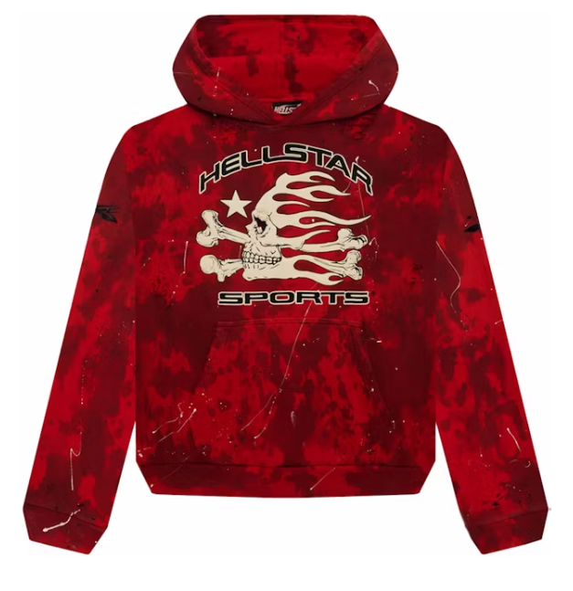 Hellstar Sports Tie-Dye Skull Hoodie Red