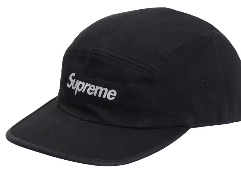 Supreme Washed Chino Twill Camp Cap (FW24) Black