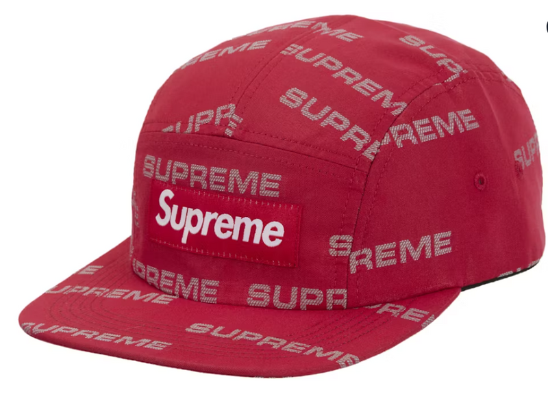 Supreme Reflective Jacquard Camp Cap Red