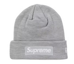 Supreme New Era BoxLogo Beanie (FW24) Heather Grey