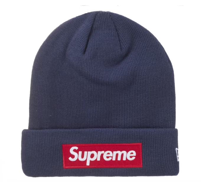 Supreme New Era BoxLogo Beanie (FW24) Navy