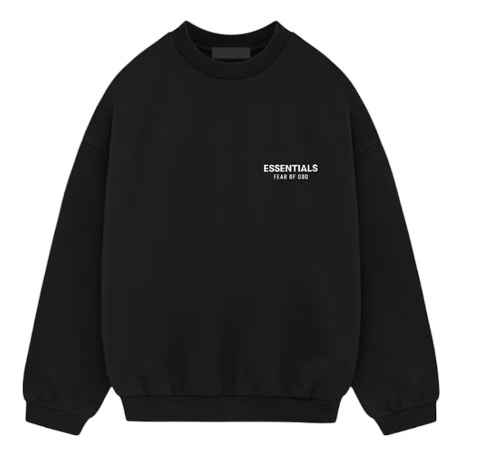 Fear of God Essentials Fleece Crewneck (FW24) Black