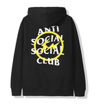 Anti social social club x fragment yellow bolt hoodie (FW19) - black