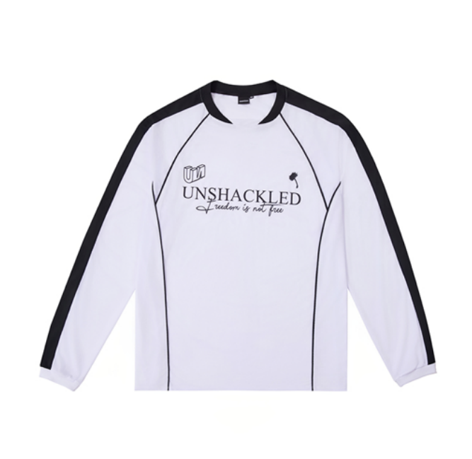 UNSHACKLED Mesh Splice Long Sleeve T-shirts White