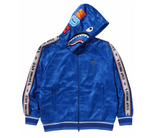 BAPE Blue Solid Camo Relaxed Fit Shark Full Zip Hoodie