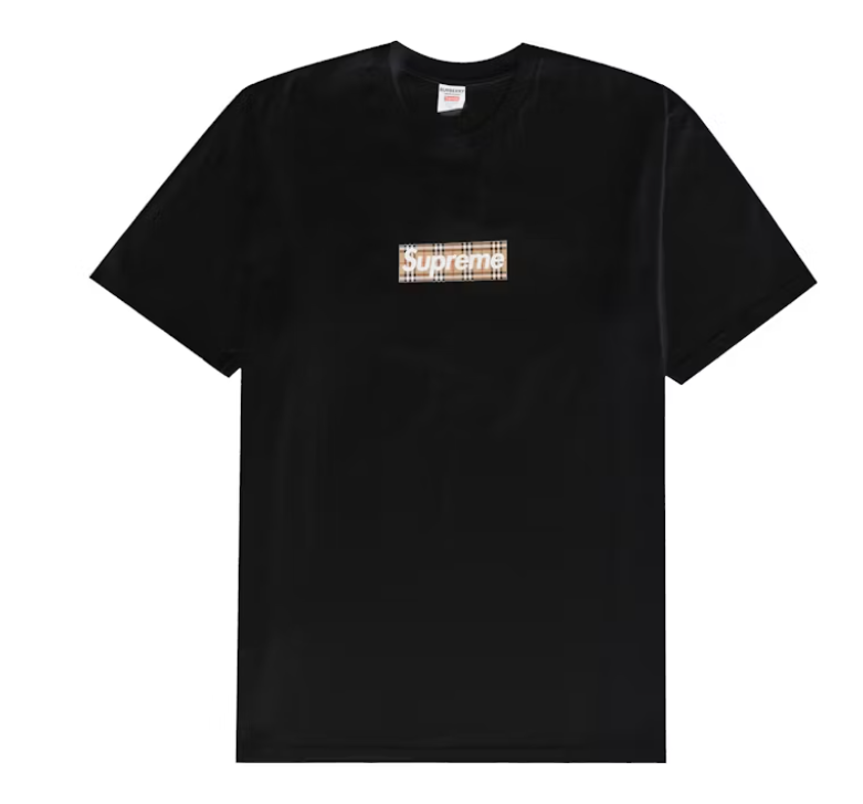 Supreme Burberry Box Logo Tee Black