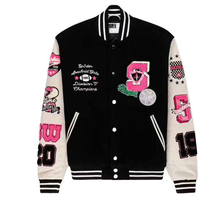 Sp5der Division 5 Varsity Jacket Black