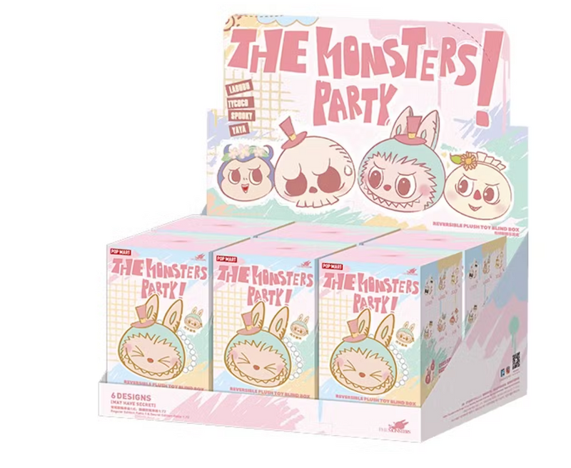 Pop Mart Labubu The Monsters Party Series Reversible Plush Doll Sealed Case