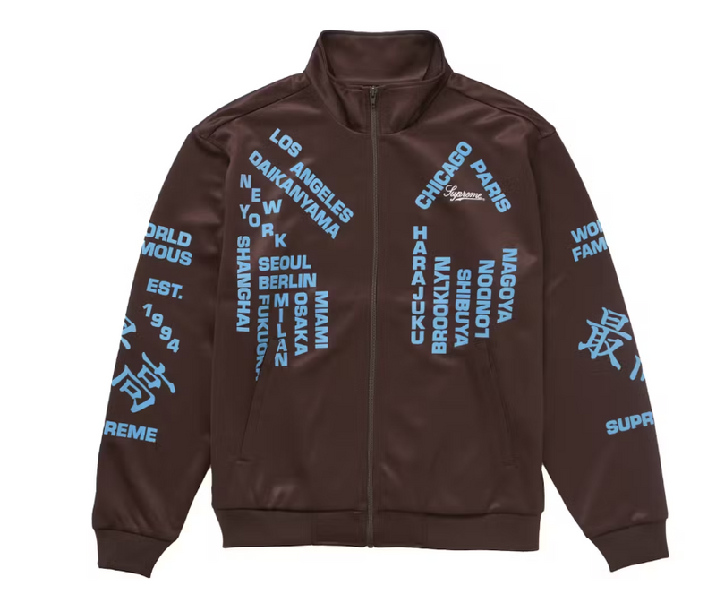 Supreme Worldwide Tricot Track Jacket Brown