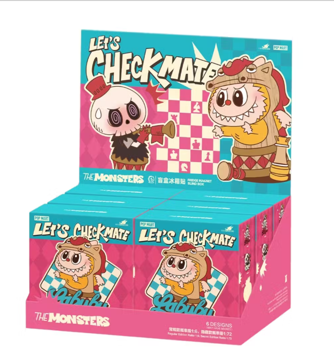 Pop Mart Labubu The Monsters Let's Checkmate Series Fridge Magnet Sealed Case