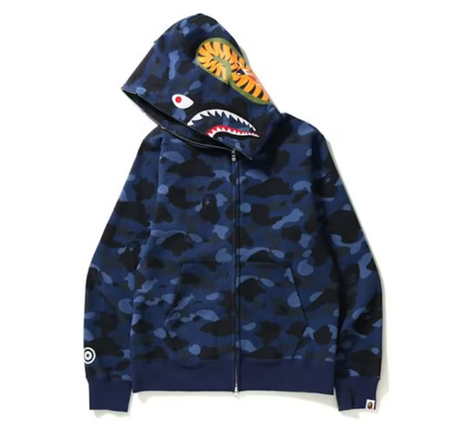 BAPE Color Camo Shark FulZip Hoodie Blue