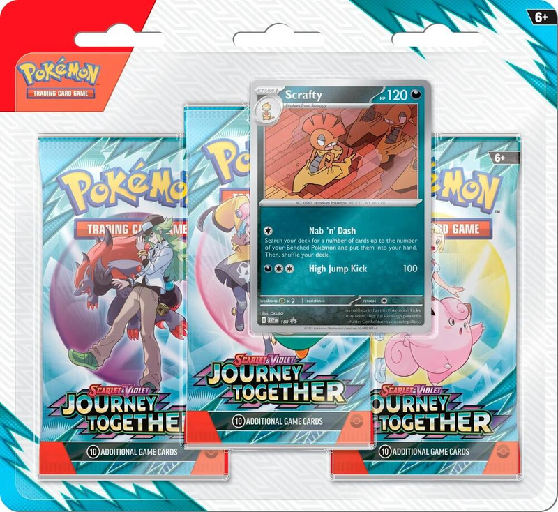Pokemon Journey Together 3 Pack Blister [Scrafty] - SV09: Journey Together (JTG)
