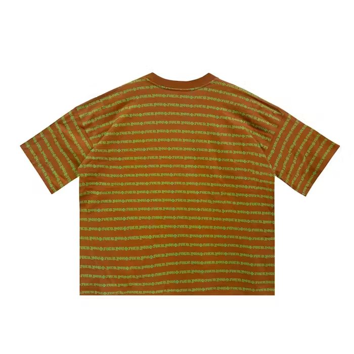 Chrome Hearts Brown Script Logo Stripe Short Sleeve Tee Green