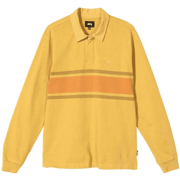 Stussy O'Dyed Stripe LS Rugby - Mustard