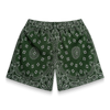 Bravest Studios Screenprinted Paisley Two-Tone Green Shorts