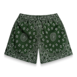 Bravest Studios Screenprinted Paisley Two-Tone Green Shorts