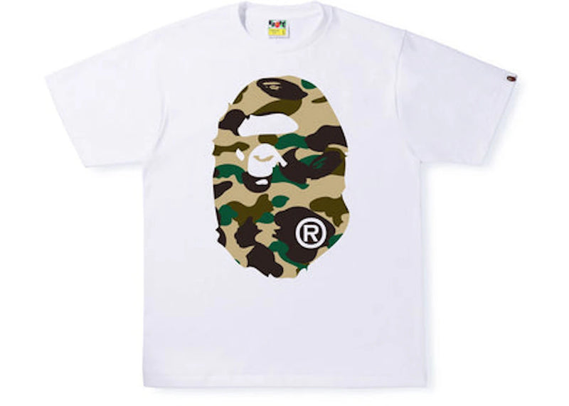 BAPE ABC Camo Big Ape Head Tee White/Yellow