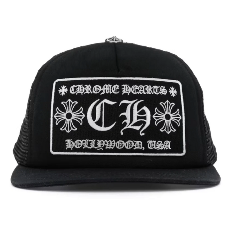 Chrome Hearts CH Hollywood Trucker Hat Black/Black Kids