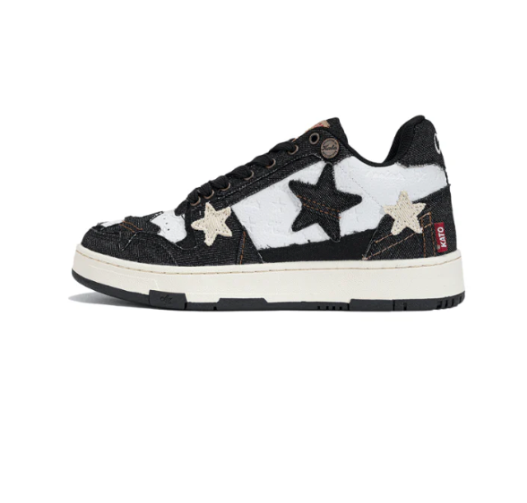 kaalixto Retro Star Sneakers - Black Denim