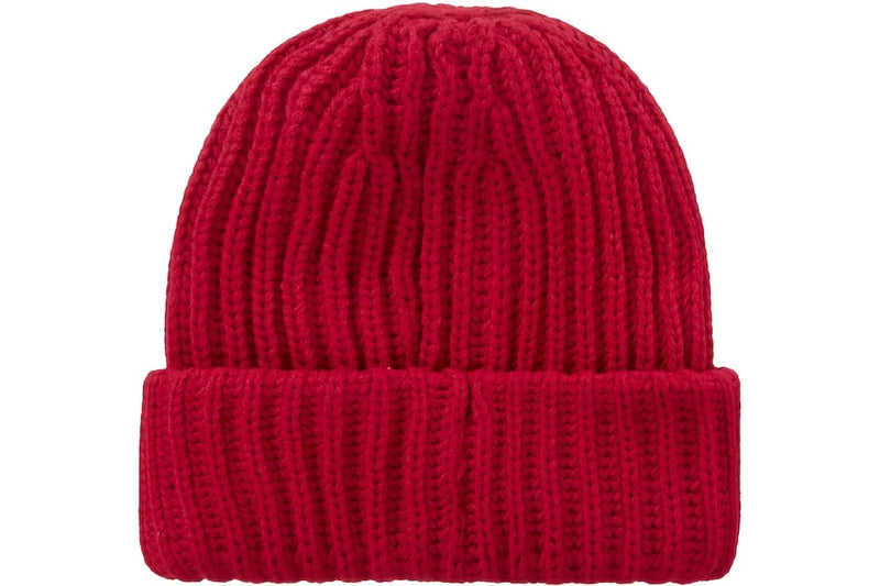 Supreme Classic Logo Chunky Ribbed Beanie Red