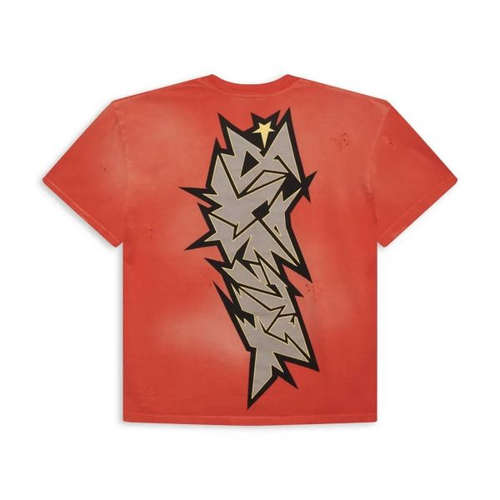 Hellstar Red Crack Print T-shirt Red