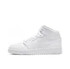 Jordan 1 Mid Triple White Tumbled Leather (GS)