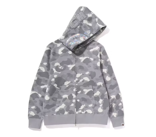 BAPE City Camo Shark Full Zip Hoodie (SS24) Gray