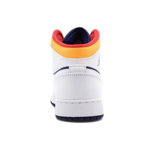 Jordan 1 Mid White Laser Orange Deep Royal Blue (GS)