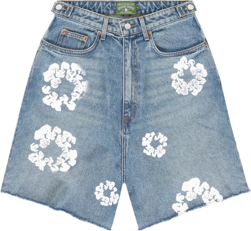 Denim Tears The Cotton Wreath Jean Short Light Wash