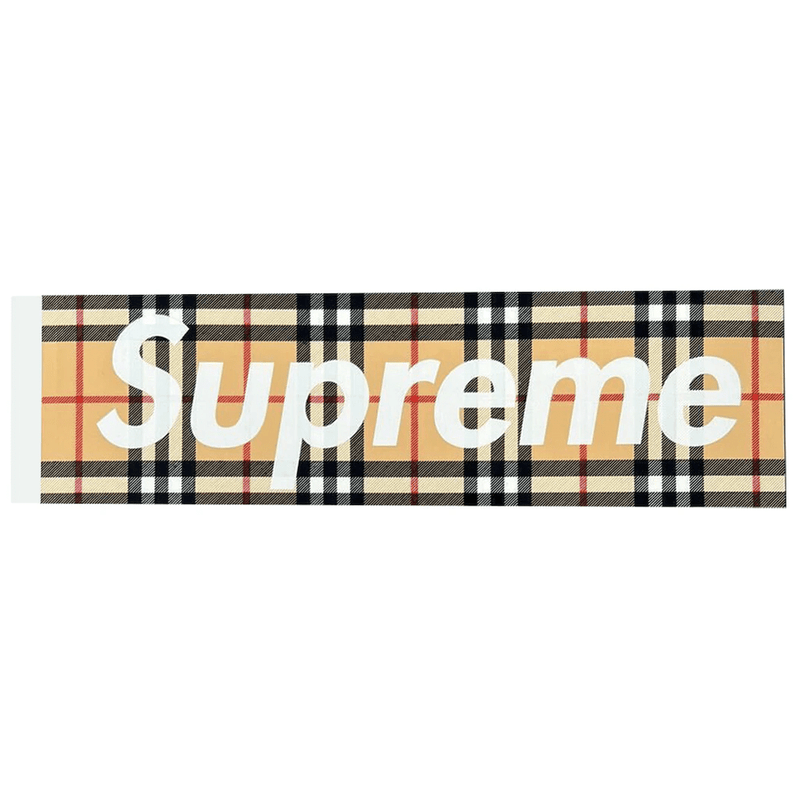 Supreme Burberry Box Logo Sticker (Brown)