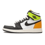 Jordan 1 Retro High White Black Volt University Gold (GS)