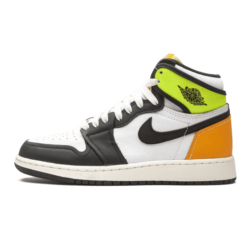 Jordan 1 Retro High White Black Volt University Gold (GS)