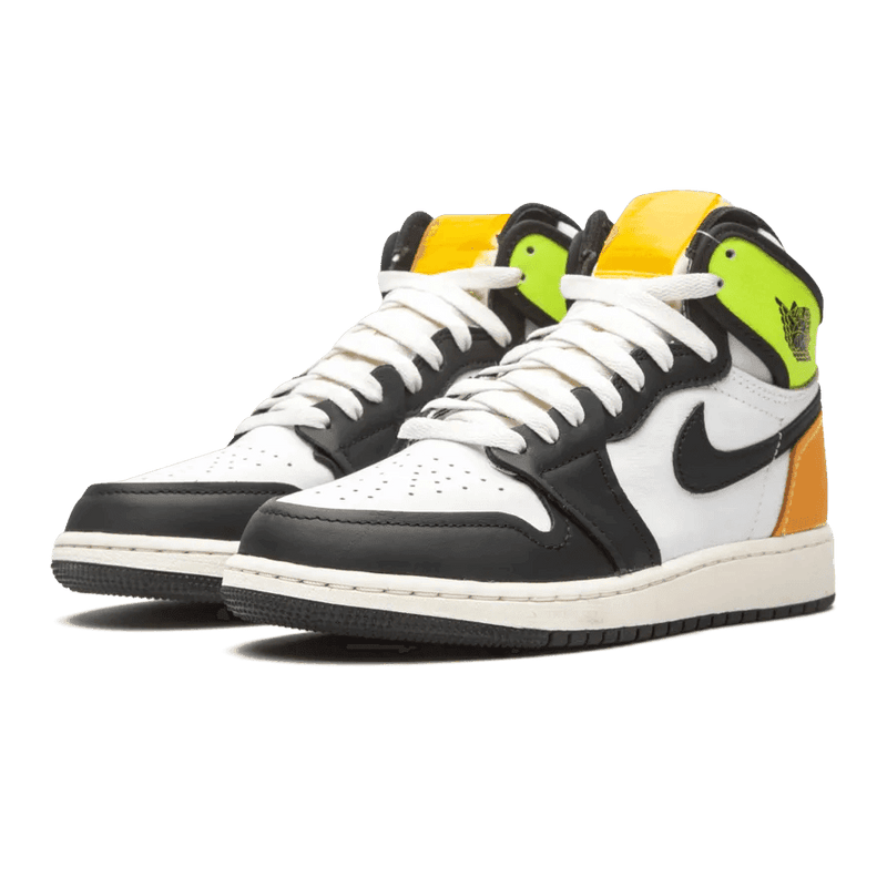 Jordan 1 Retro High White Black Volt University Gold (GS)