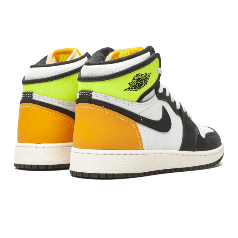 Jordan 1 Retro High White Black Volt University Gold (GS)