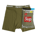 Supreme Hanes Boxers Briefs (2 Pack) Olive