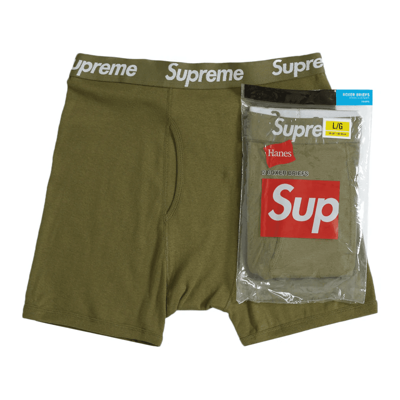 Supreme Hanes Boxer Briefs (2 Pack) Olive – Uphead