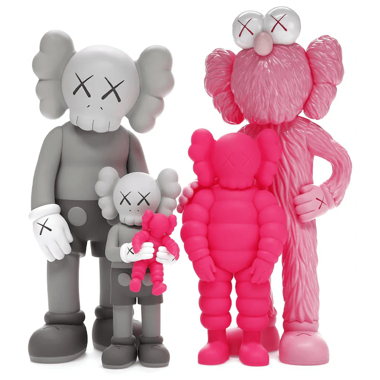 KAWS Family Vinyl Figures Grey/Pink